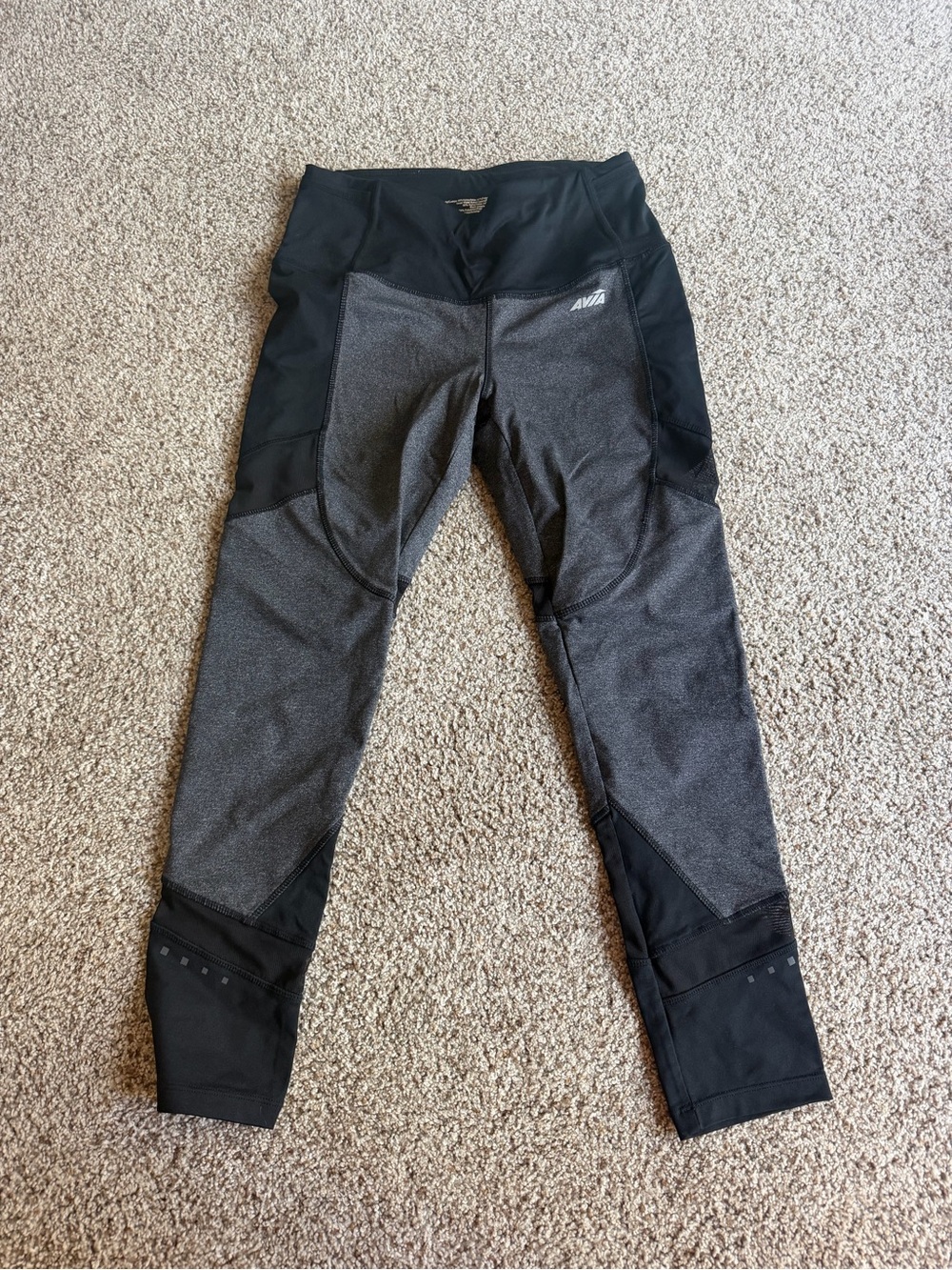 Avia Black and Gray Performance Leggings
